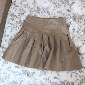 Forever 21 Tan Faux Leather Mini Skirt